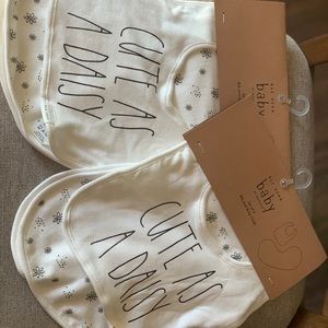 Rae Dunn bib and burp cloths